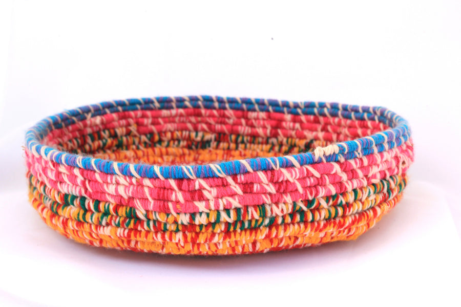 Aboriginal Artwork by Tjanpi basket, Lala West, Mirlirrtjarra (31-32cm)