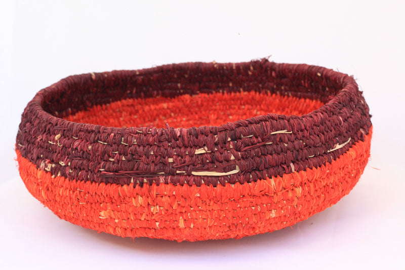 Aboriginal Artwork by Tjanpi basket, Intiya Lewis, Alice Springs ( 32-33cm)