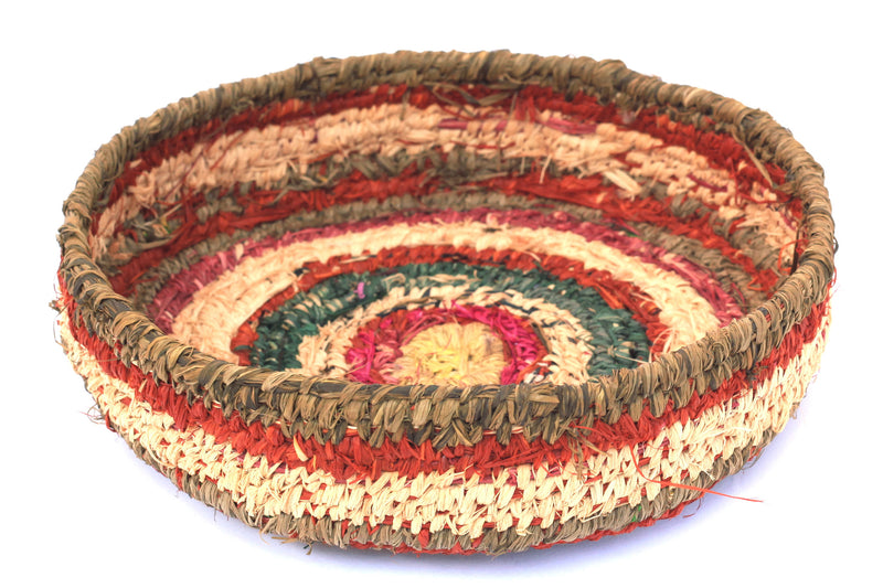 Aboriginal Artwork by Tjanpi basket, Julie Brumby, Mutitjulu (23-24cm)