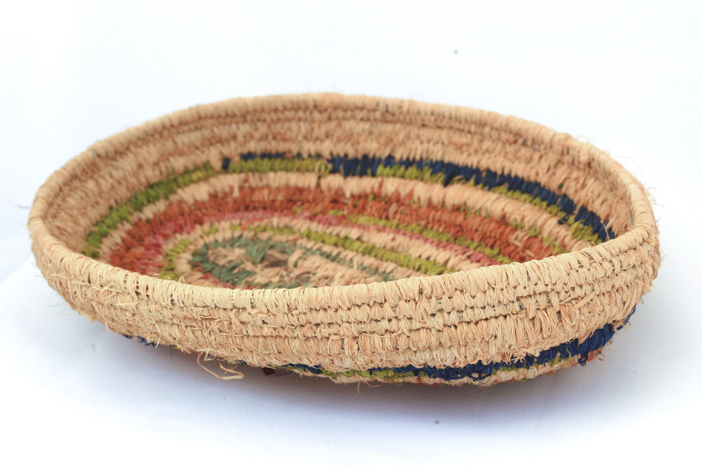 Aboriginal Artwork by Tjanpi basket, Angaliya Mitchell, Papulankutja (34x26cm)