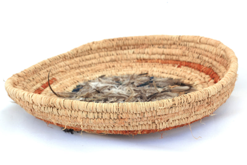 Aboriginal Artwork by Tjanpi basket, Nora Holland, Mirlirrtjarra ( 35-37cm)
