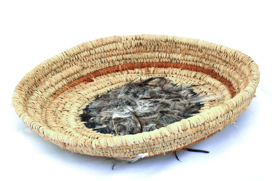 Aboriginal Artwork by Tjanpi basket, Nora Holland, Mirlirrtjarra ( 35-37cm)