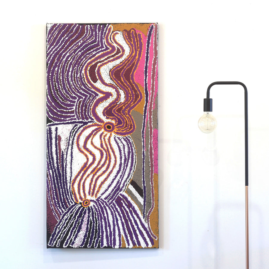 Aboriginal Artwork by Liddy Napanangka Walker, Purlapurla Jukurrpa 122x61cm