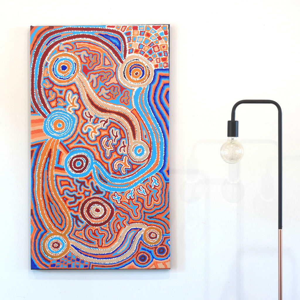 Aboriginal Art by Lee Nangala Gallagher, Yankirri Jukurrpa - Ngarna, 107x61cm - ART ARK®