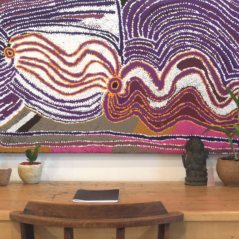 Aboriginal Artwork by Liddy Napanangka Walker, Purlapurla Jukurrpa 122x61cm