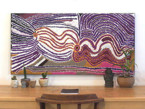 Aboriginal Artwork by Liddy Napanangka Walker, Purlapurla Jukurrpa 122x61cm - ART ARK®