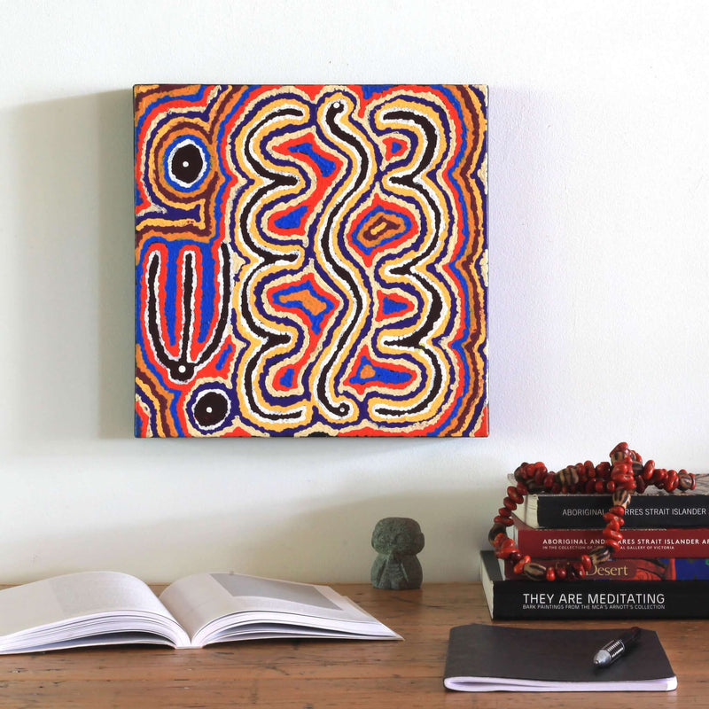 Aboriginal Artwork by Alma Nangala Robertson, Mina Mina Jukurrpa (Mina Mina Dreaming) - Ngalyipi, 30x30cm