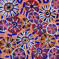 Aboriginal Art by Evelyn Nangala Robertson, Ngapa Jukurrpa -  Pirlinyarnu, 30x30cm - ART ARK®