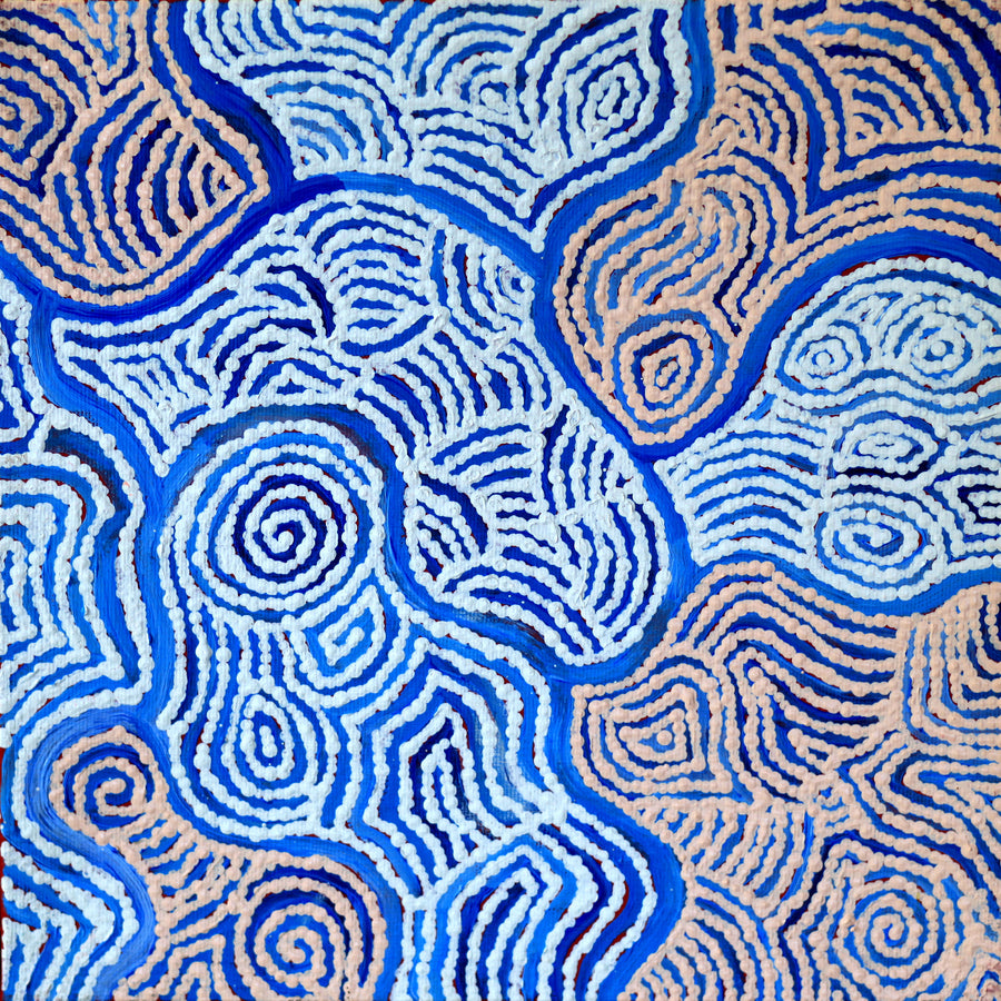 Aboriginal Artwork by Kirsty Anne Napanangka Brown ,Mina Mina Jukurrpa - Ngalyipi, 30x30cm