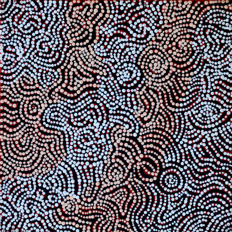Aboriginal Artwork by Kirsty Anne Napanangka Brown ,Mina Mina Jukurrpa - Ngalyipi, 30x30cm