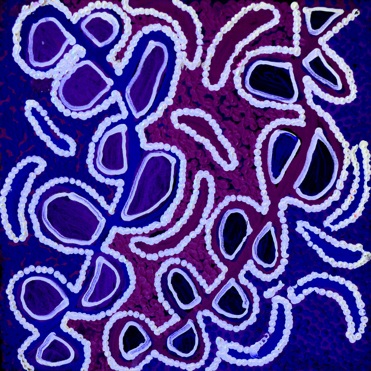 Aboriginal Art by Gayle Napangardi Gibson, Mina Mina Jukurrpa -  Ngalyipi, 30x30cm - ART ARK®