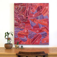 Aboriginal Artwork by Pauline Napangardi Gallagher, Mina Mina Jukurrpa, 91x76cm