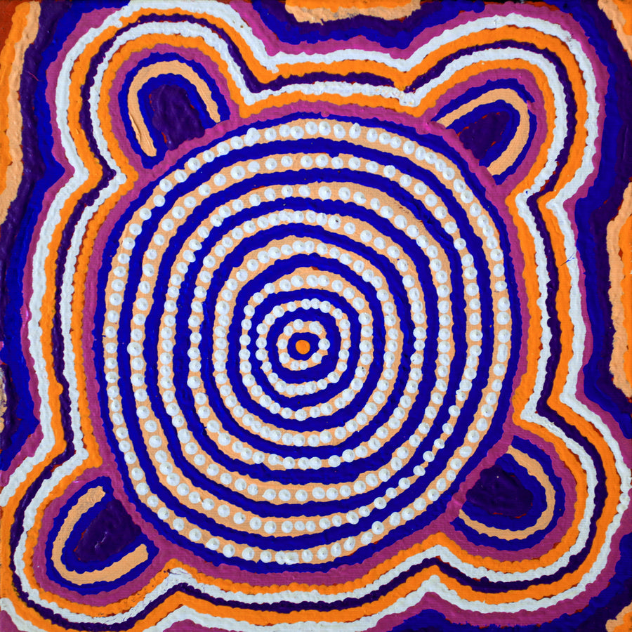 Aboriginal Artwork by Mary Napangardi Gallagher, Mina Mina Jukurrpa, 30x30cm