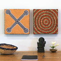 Aboriginal Artwork by Cornelius Jungarrayi Spencer, Wardapi Jukurrpa (Goanna Dreaming) - Yarripurlangu, 30x30cm