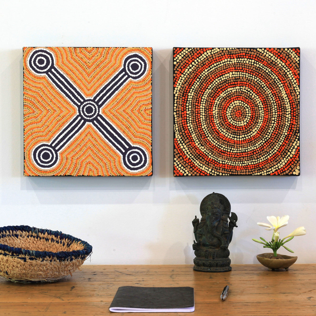 Aboriginal Art by Cornelius Jungarrayi Spencer, Wardapi Jukurrpa (Goanna Dreaming) - Yarripurlangu, 30x30cm - ART ARK®