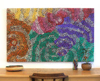 Aboriginal Art by Daphne Napurrula Marks, Yalka Dreaming (bush onion), 152x91cm - ART ARK®