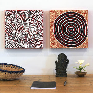 Aboriginal Artwork by Cornelius Jungarrayi Spencer, Wardapi Jukurrpa (Goanna Dreaming) - Yarripurlangu, 30x30cm - ART ARK®