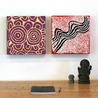 Aboriginal Artwork by Frank Japanangka, Janganpa Jukurrpa, 30x30cm