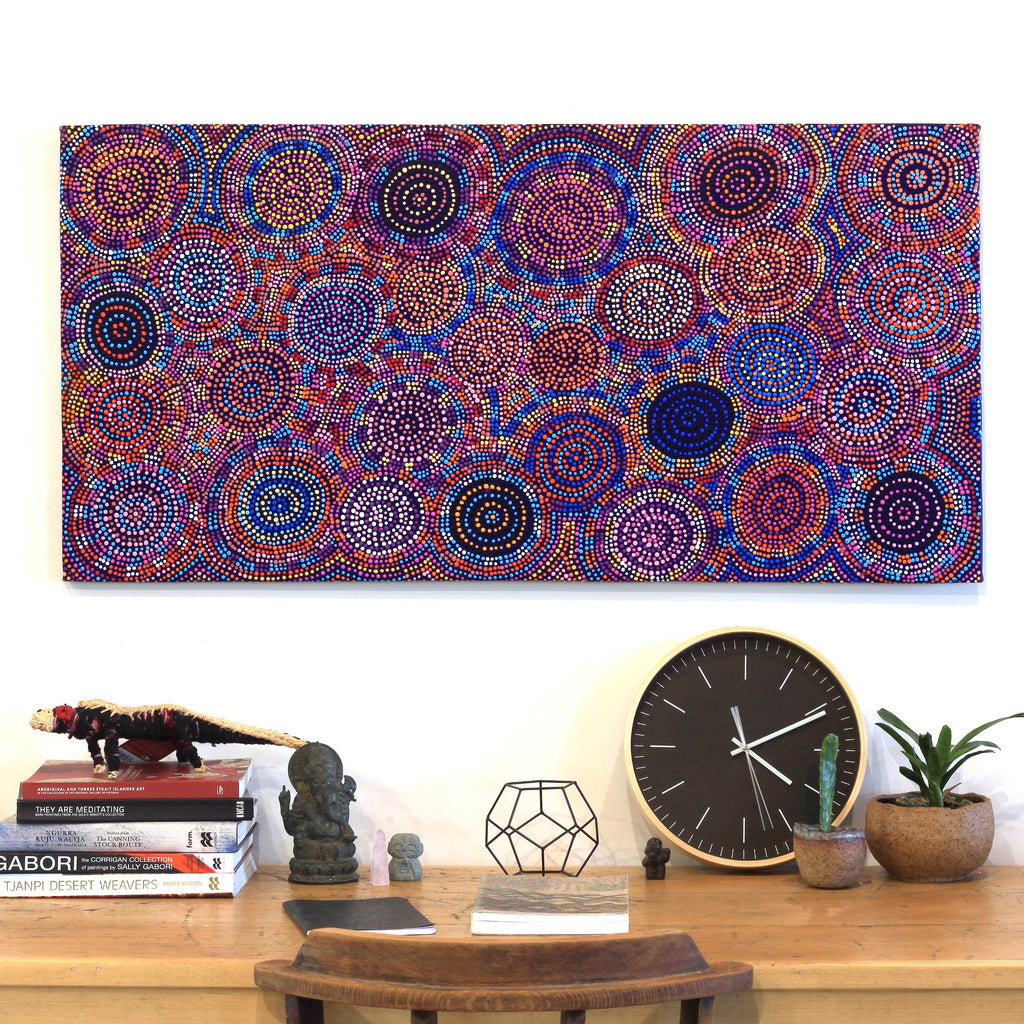 Aboriginal Artwork by Tina Napangardi Martin, Jinti-parnta Jukurrpa, 122x61cm