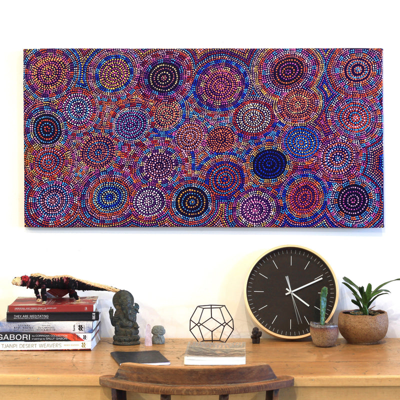 Aboriginal Artwork by Tina Napangardi Martin, Jinti-parnta Jukurrpa, 122x61cm