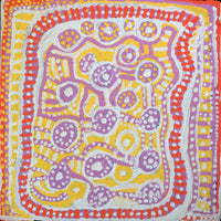 Aboriginal Artwork by Rosie Nangala Flemming, Ngapa Jukurrpa - Puyurru 30x30cm