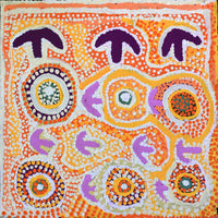 Aboriginal Artwork by Rosie Nangala Flemming, Ngapa Jukurrpa - Mikanji 30x30cm