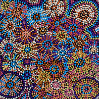 Aboriginal Artwork by Tina Napangardi Martin, Ngapa Jukurrpa - Puyurru, 30x30cm
