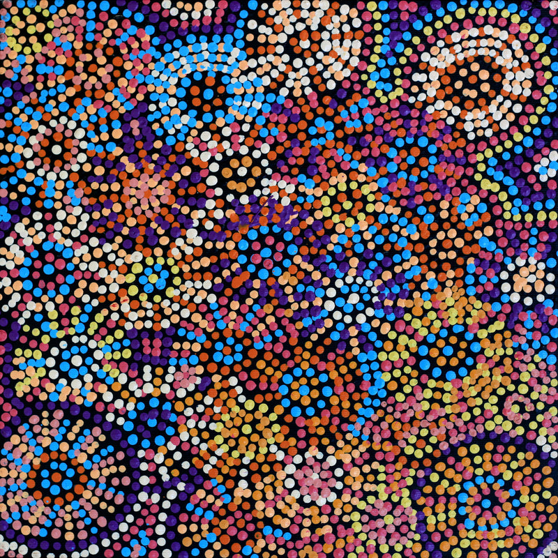 Aboriginal Artwork by Tina Napangardi Martin, Ngapa Jukurrpa - Puyurru, 30x30cm