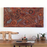 Aboriginal Art by Angelina Nampijinpa Tasman, Ngapa Jukurrpa (Water Dreaming)  -  Pirlinyarnu, 122x61cm - ART ARK®