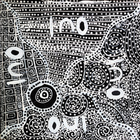 Aboriginal Artwork by Kaylisha Napaljarri Ross, Karnta Jukurrpa, 30x30cm