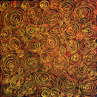 Aboriginal Artwork by Nola Napangardi Fisher, Warrilyi Ngurlu Jukurrpa – Pikilyi, 30x30cm