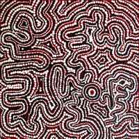 Aboriginal Artwork by Rene Napangardi Dixon, Yarla Jukurrpa - Cockatoo creek, 30x30cm