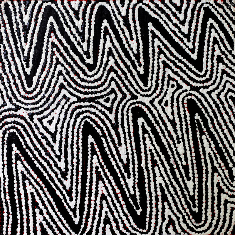 Aboriginal Artwork by Phyllis Napurrurla Williams, Ngapa Jukurrpa - Pirlinyarnu, 30x30cm