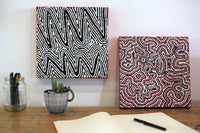 Aboriginal Artwork by Phyllis Napurrurla Williams, Ngapa Jukurrpa - Pirlinyarnu, 30x30cm