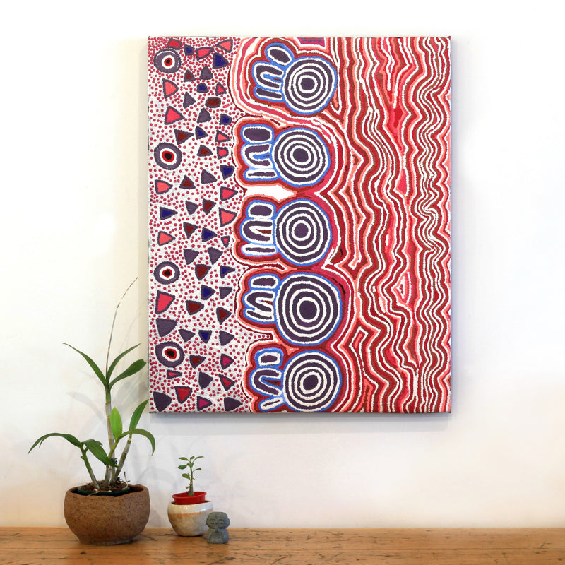 Aboriginal Artwork by Mary Napangardi Gallagher, Mina Mina Jukurrpa, 76x61cm