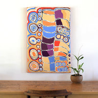 Aboriginal Artwork by Nancy Napanangka Gibson, Mina Mina Jukurrpa, 91x61cm