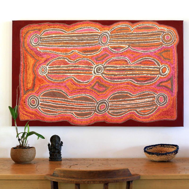 Aboriginal Artwork by Jorna Napurrurla Nelson, Mina Mina Jukurrpa - Ngalyipi, 122x76cm