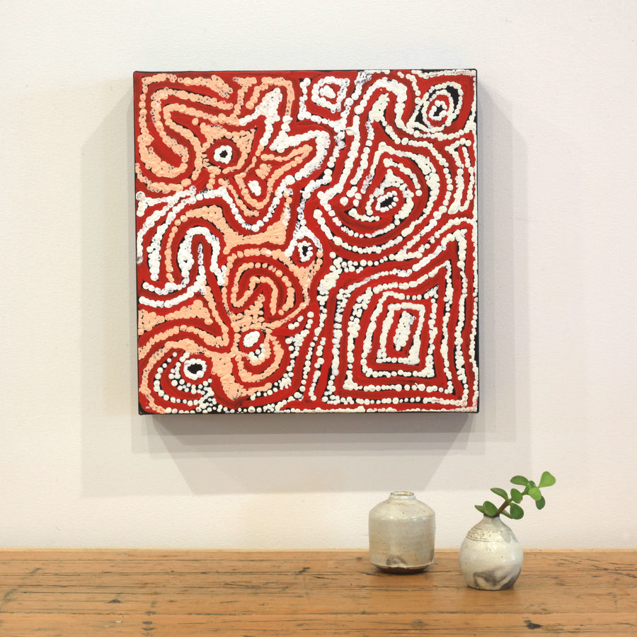 Aboriginal Artwork by Mary Napangardi Brown, Mina Mina Jukurrpa - Ngalyipi, 30x30cm