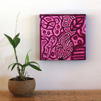 Aboriginal Artwork by Reva Nungarrayi Dickson, Mina Mina Jukurrpa, 30x30cm