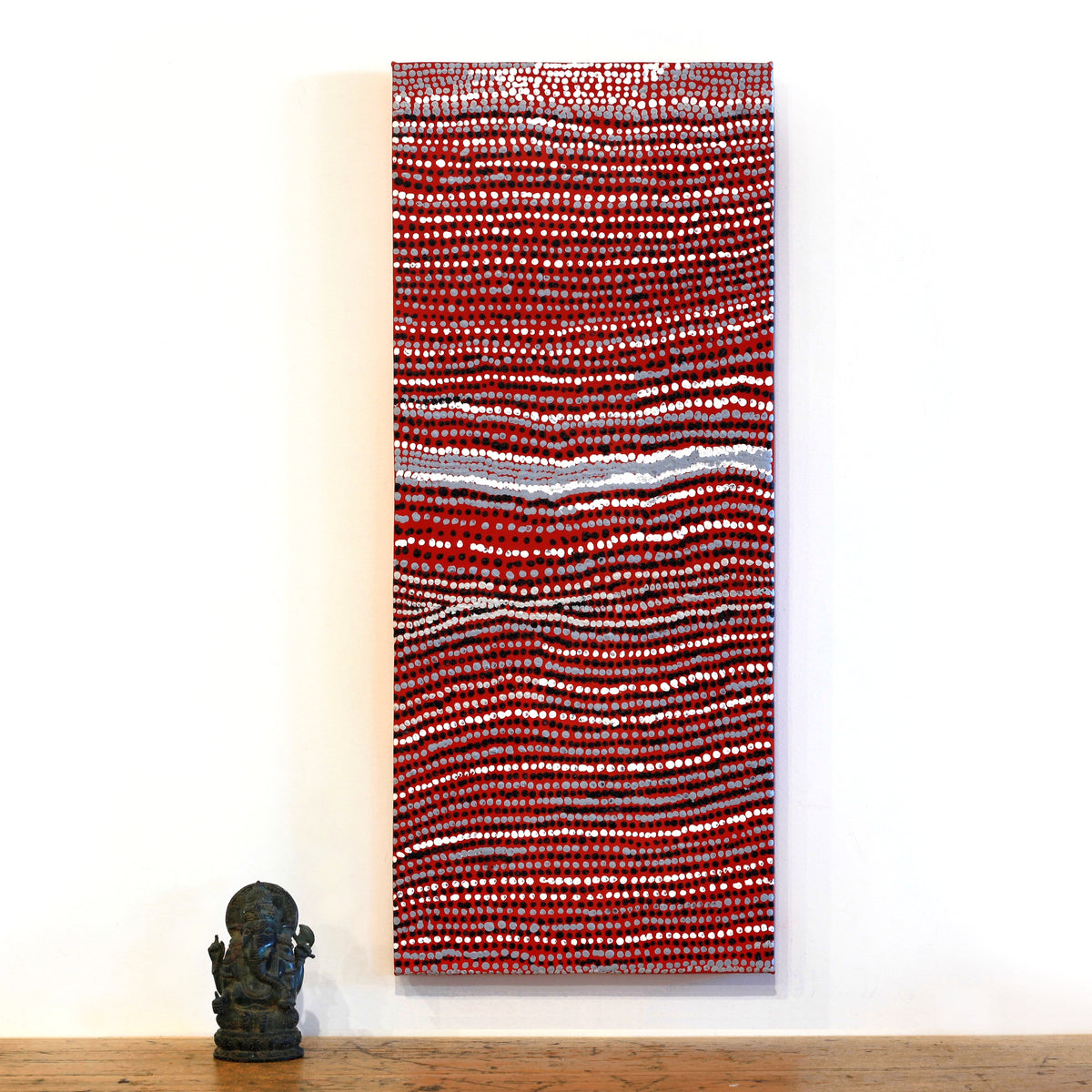 Aboriginal Art by Mavis Nampitjinpa Marks, Kalipinpa Water Dreaming, 96x40cm - ART ARK®