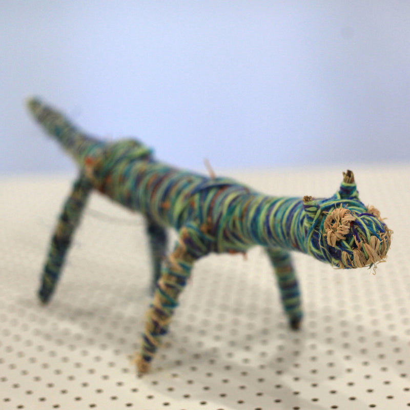 Aboriginal Artwork by Janet Forbes, Papulankutja - Tjanpi Papa (dog) Sculpture