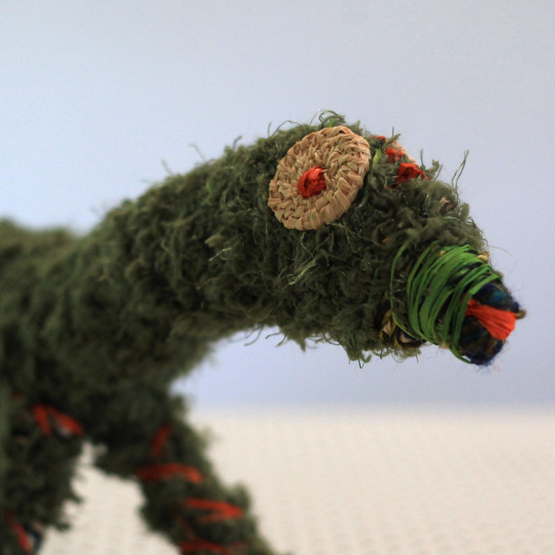 Aboriginal Artwork by Valerie Foster, Warburton - Tjanpi tinka (lizard/goanna) sculpture.