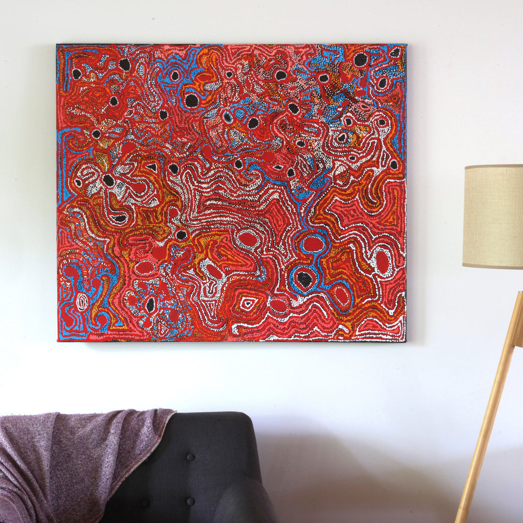 Aboriginal Artwork by Mary Napangardi Brown, Mina Mina Jukurrpa - Ngalyipi, 107x91cm
