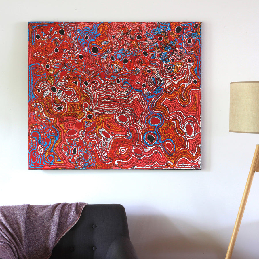 Aboriginal Artwork by Mary Napangardi Brown, Mina Mina Jukurrpa - Ngalyipi, 107x91cm