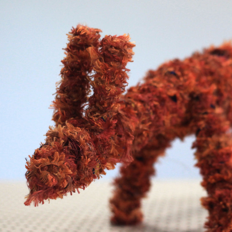 Aboriginal Artwork by Nyinku Kulitja - Tjanpi Papa (dog) Sculpture