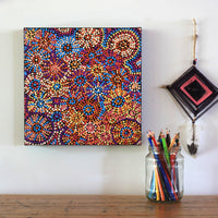 Aboriginal Artwork by Tina Napangardi Martin, Ngapa Jukurrpa - Puyurru, 30x30cm