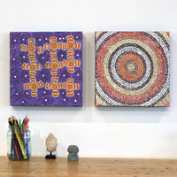 Aboriginal Artwork by Samara Napaljarri Dickson, Watiya-warnu Jukurrpa (Seed Dreaming), 30x30cm