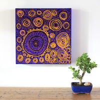 Aboriginal Artwork by Nola Napangardi Fisher, Warrilyi Ngurlu Jukurrpa – Pikilyi, 30x30cm