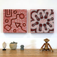 Aboriginal Artwork by Antoinette Napanangka Brown, Mina Mina Jukurrpa (Mina Mina Dreaming) - Ngalyipi, 30x30cm