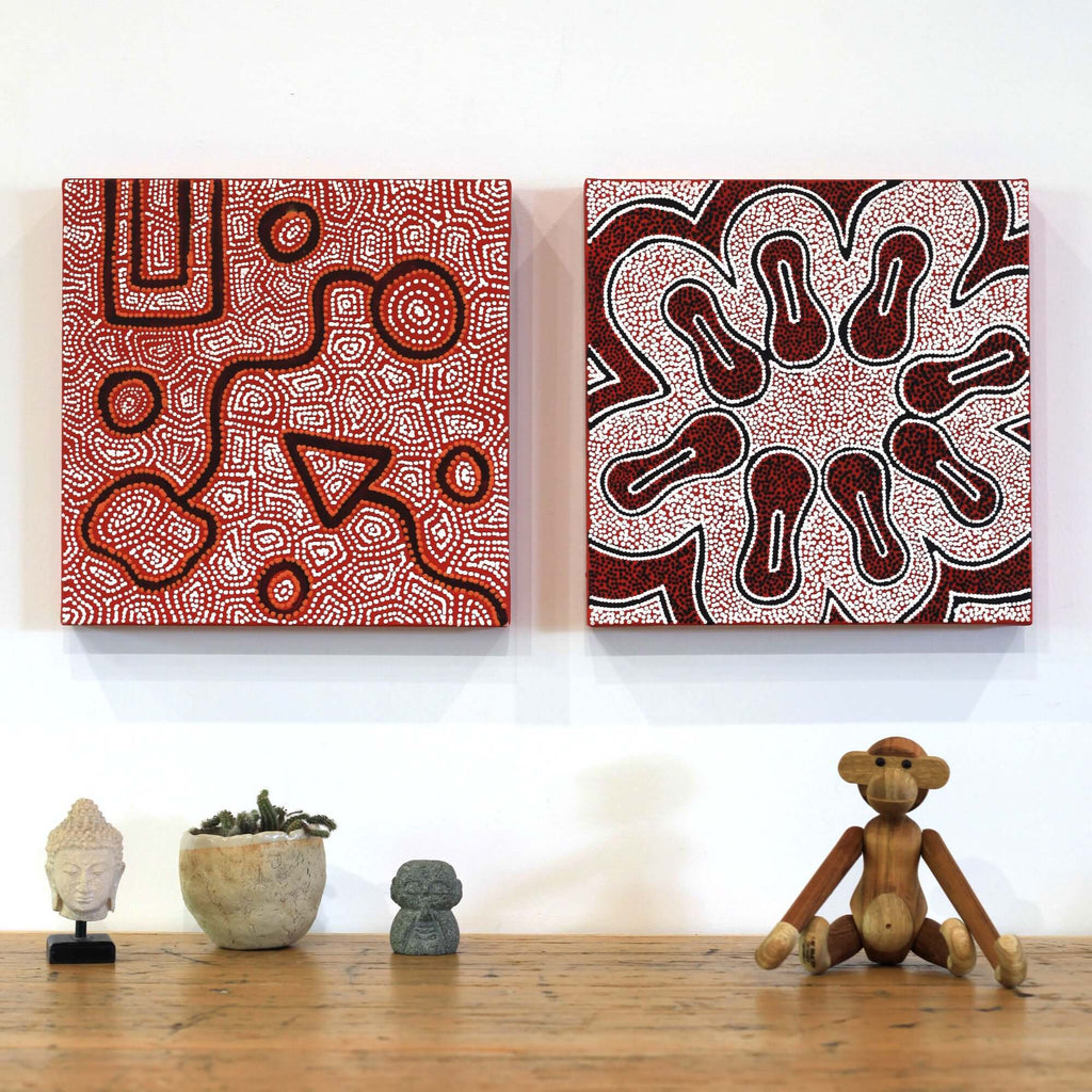 Aboriginal Artwork by Antoinette Napanangka Brown, Mina Mina Jukurrpa (Mina Mina Dreaming) - Ngalyipi, 30x30cm - ART ARK®